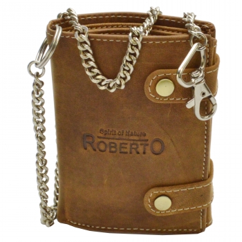 Wild Things Edition Herren Biker Geldbörsen mit RFID Schutz Hosenkette und Riegelverschluss (Hochf. braun)